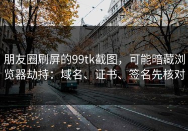 朋友圈刷屏的99tk截图，可能暗藏浏览器劫持：域名、证书、签名先核对