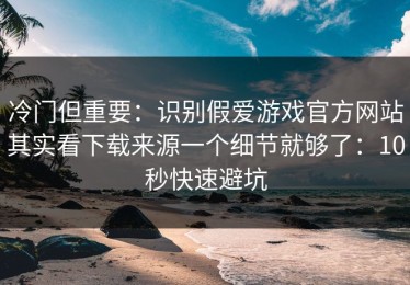 冷门但重要：识别假爱游戏官方网站其实看下载来源一个细节就够了：10秒快速避坑