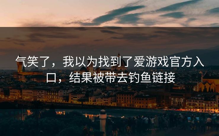 气笑了，我以为找到了爱游戏官方入口，结果被带去钓鱼链接