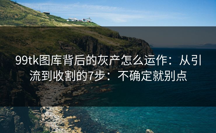 99tk图库背后的灰产怎么运作：从引流到收割的7步：不确定就别点