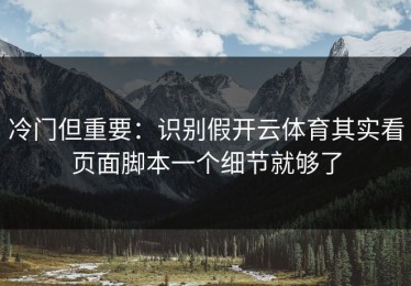 冷门但重要：识别假开云体育其实看页面脚本一个细节就够了