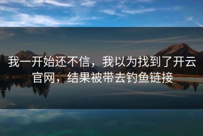 我一开始还不信，我以为找到了开云官网，结果被带去钓鱼链接